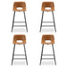 leather brown bar stools set of 4 counter height