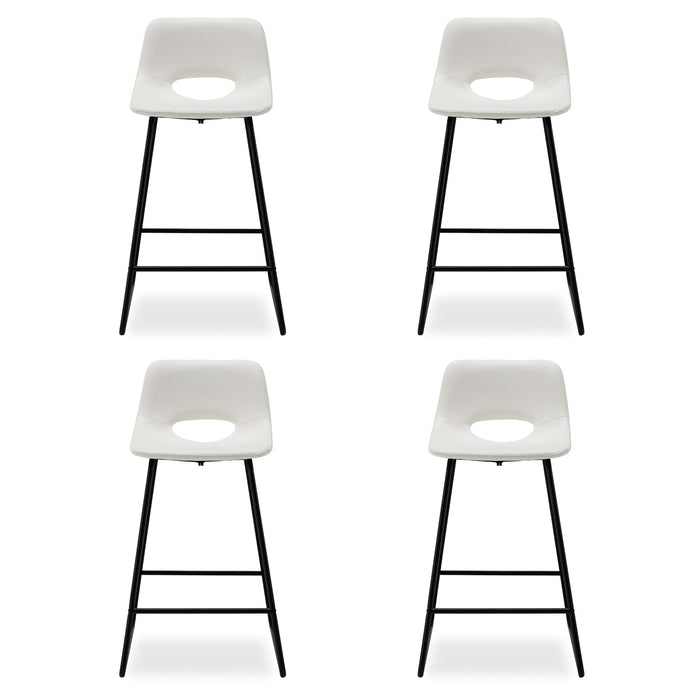 leather white bar stools set of 4 counter height