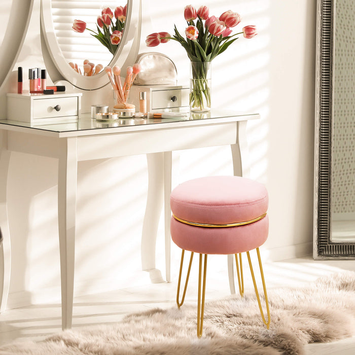 pink swivel vanity stool for bedroom