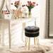 black leather tufts swivel vanity stool for dressing room