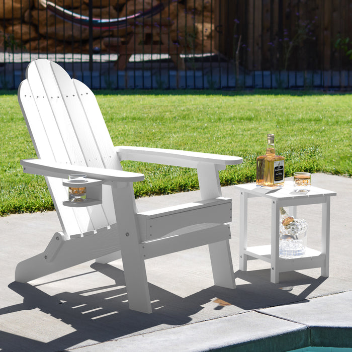 double layer white adirondack side tables for patio