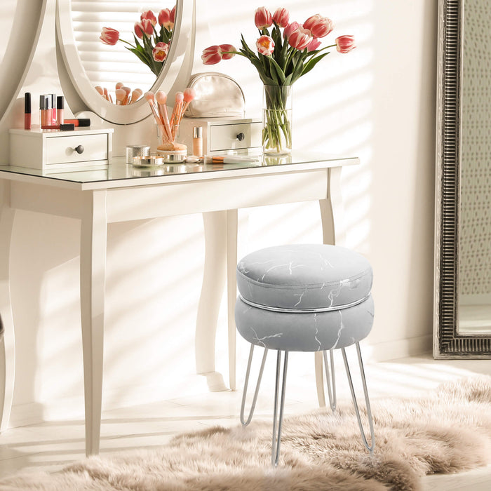 grey modern vanity stool