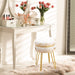 beige-gold swivel vanity stool for dressing room