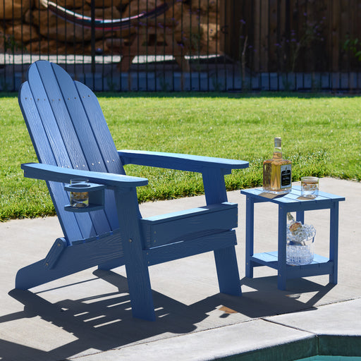 double layer blue adirondack side tables for outdoor