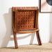 woven leather folding accent chair