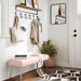 pink leather Cushioned Bedroom Bench Entryway Bench