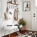white leather Cushioned Bedroom Bench Entryway Bench