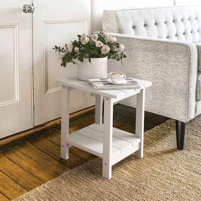 double layer white adirondack side tables for living room