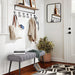grey linen Cushioned Bedroom Bench Entryway Bench