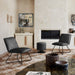 Upholstered black accent chair for living room