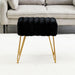 black faux fur makeup vanity stool gold leg