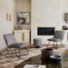 grey soft leather accent chair for living room