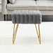 grey faux fur makeup vanity stool gold leg