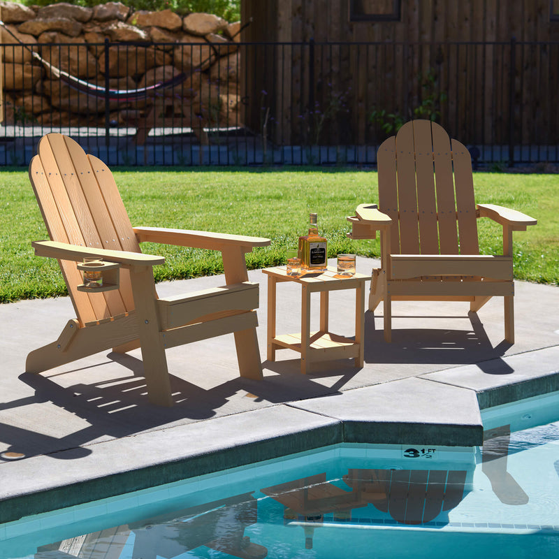 Miranda Foldable Adirondack Chairs with Cup Holders