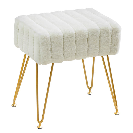velvet white makeup vanity stool