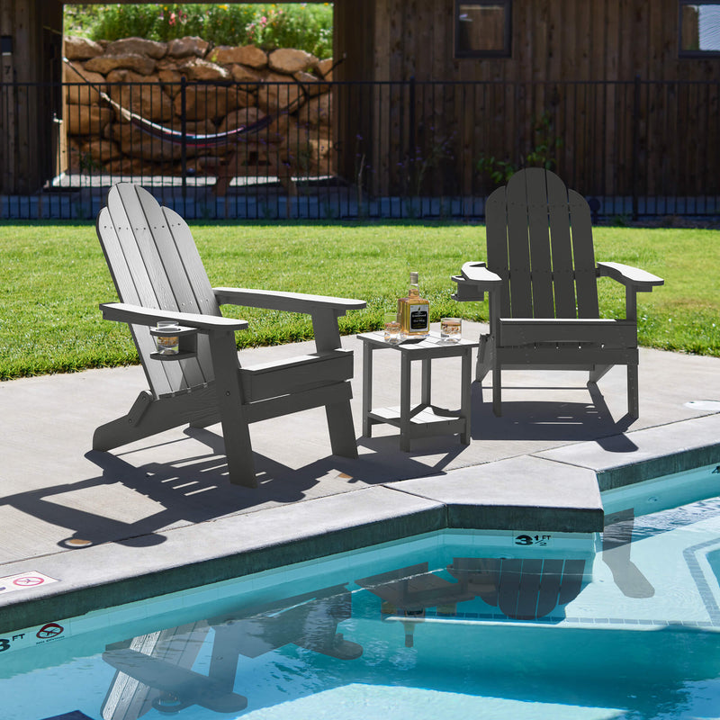 Miranda Foldable Adirondack Chairs with Cup Holders