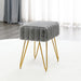 grey faux fur makeup vanity stool gold leg