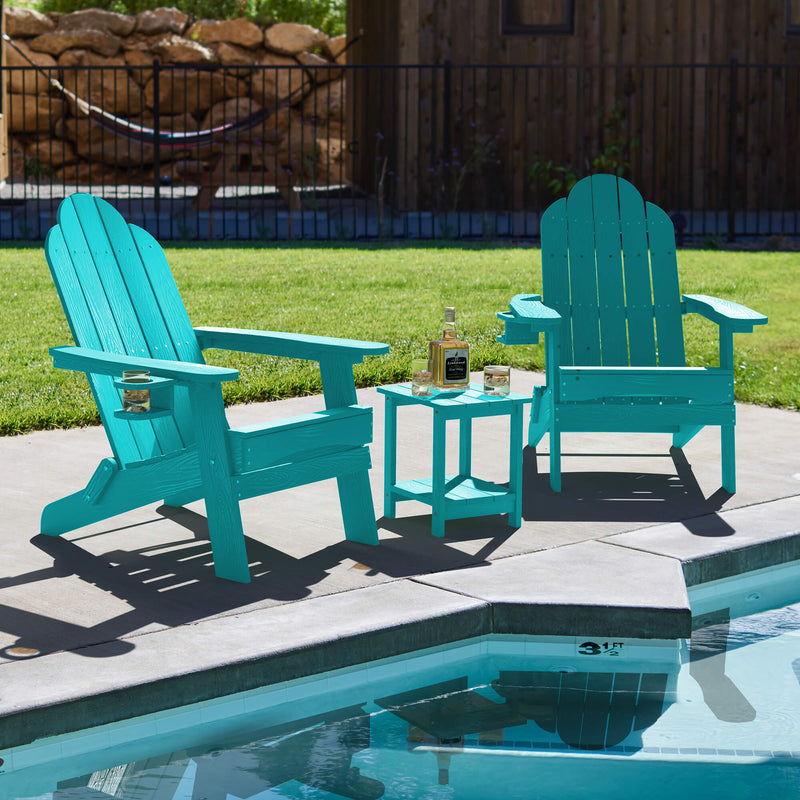Miranda Foldable Adirondack Chairs with Cup Holders