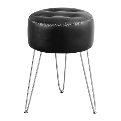 black leather tufts vanity stool chair