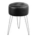 black leather tufts vanity stool chair