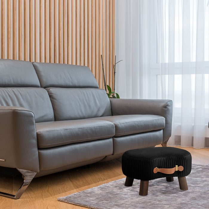 black velvet footstool for living room