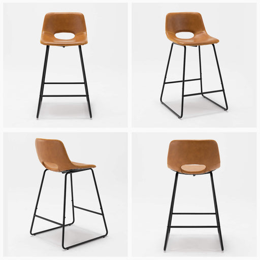 leather brown bar stools set of 4 bar height