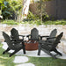 black folding adirandack chair with cup holder set of 5
