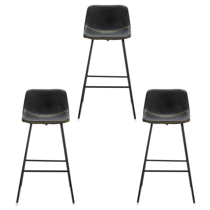 black modern bar stools set of 3 counter height