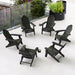black folding adirandack chair with cup holder set of 6