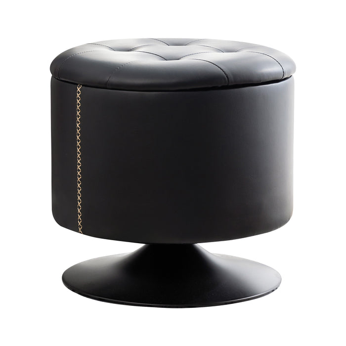black leather ottoman with storage