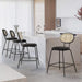 rattan back black counter barstool set of 4