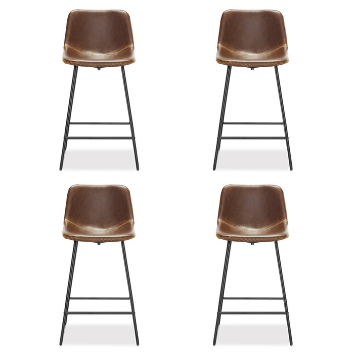 cognac modern bar stools set of 4 counter height