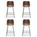cognac modern bar stools set of 4 counter height