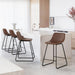 cognac modern bar stools set of 2 counter height