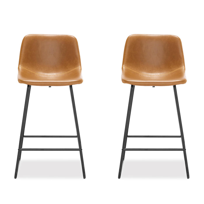brown modern bar stools set of 2 counter height