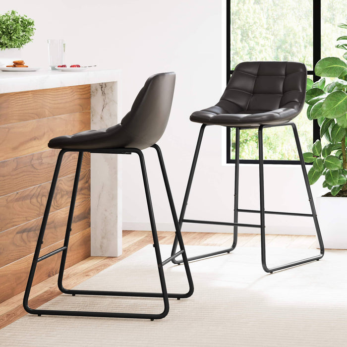 Counter height faux hot sale leather bar stools