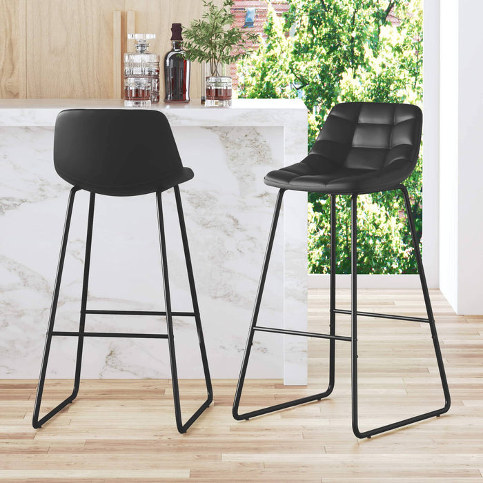 black leather modern bar stools