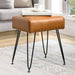 brown leather vanity stool