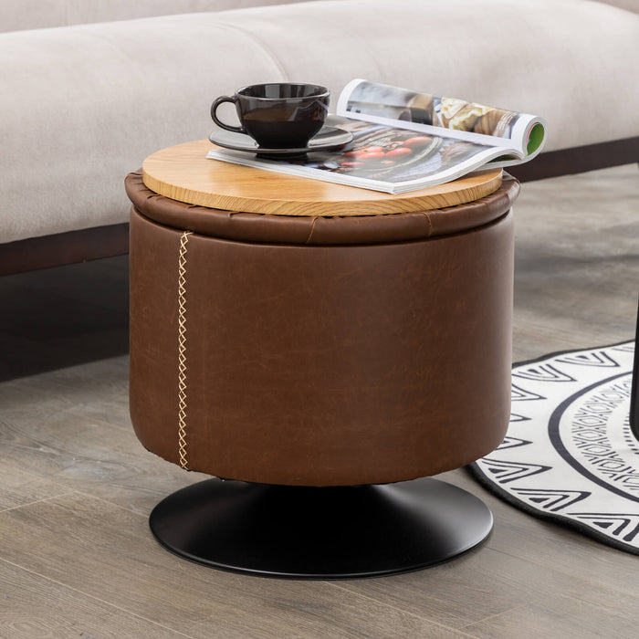 leather tufted storage ottoman for bedroom