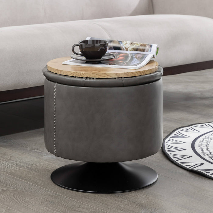 leather tufted storage ottoman for bedroom