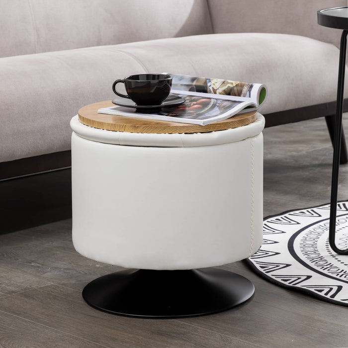 leather tufted storage ottoman for bedroom