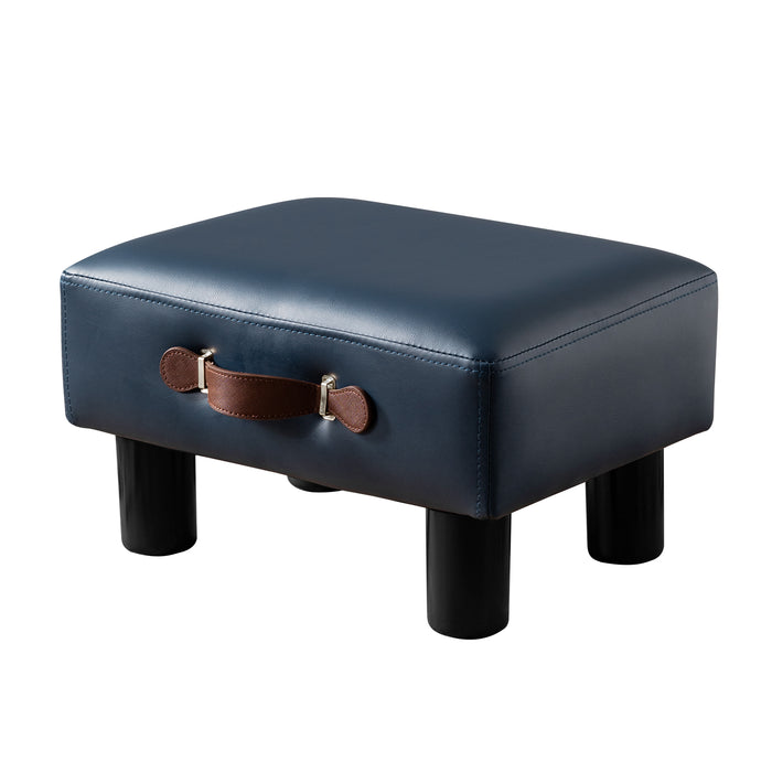 LUE BONA Faux Leather Square Foot Rest Under Desk Small Ottoman Footstool  With Handle — LUE BONA®