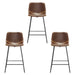 cognac modern bar stools set of 3 counter height