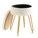 white storage backless vanity stool for living room