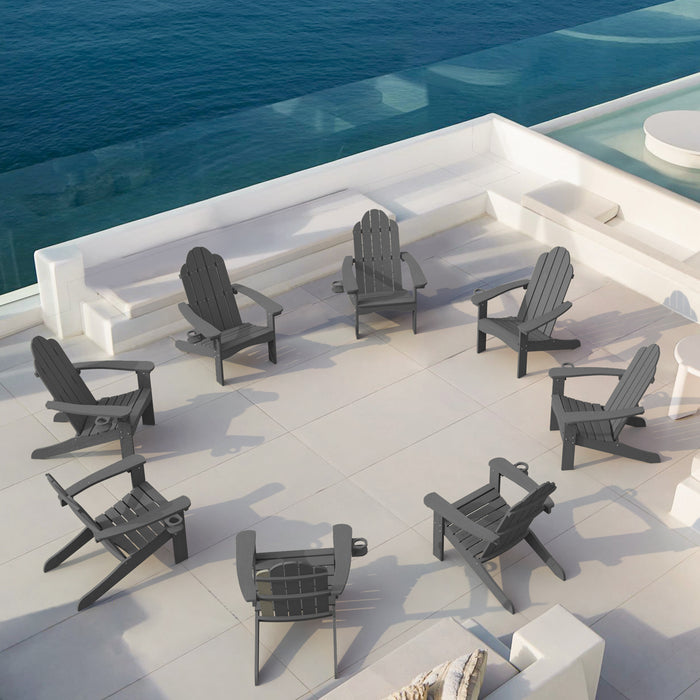 dark grey outdoor adirondack chair 