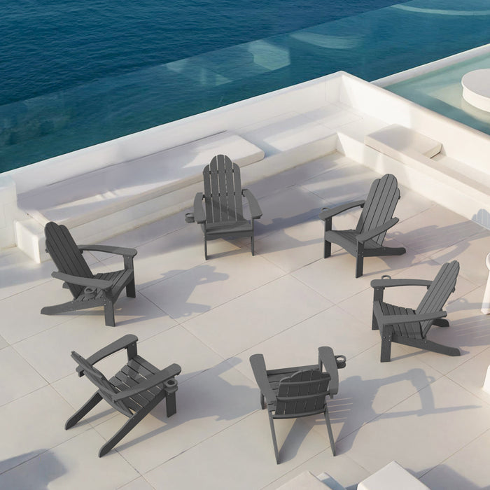 dark grey outdoor adirondack chair 
