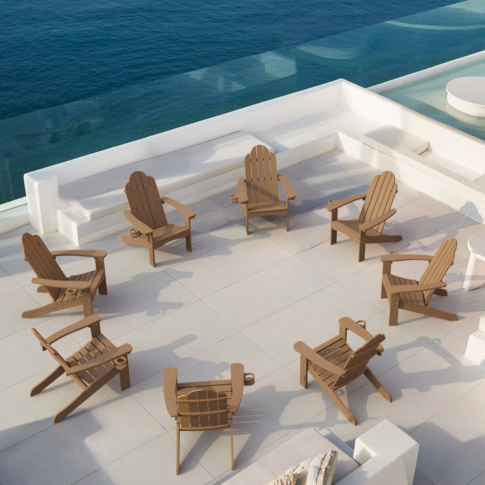 light brown outdoor adirondack chair for fire pit
