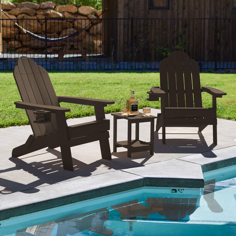 Miranda Foldable Adirondack Chairs with Cup Holders