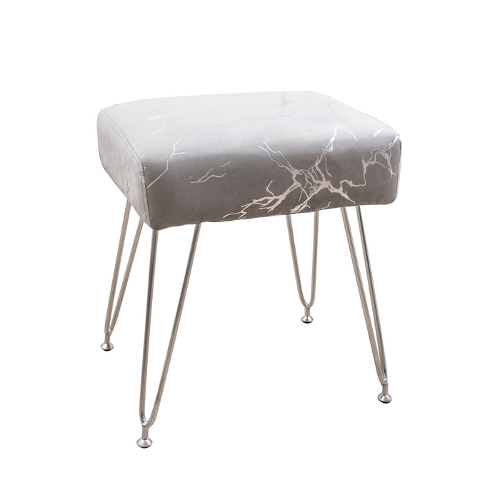 grey stool vanity
