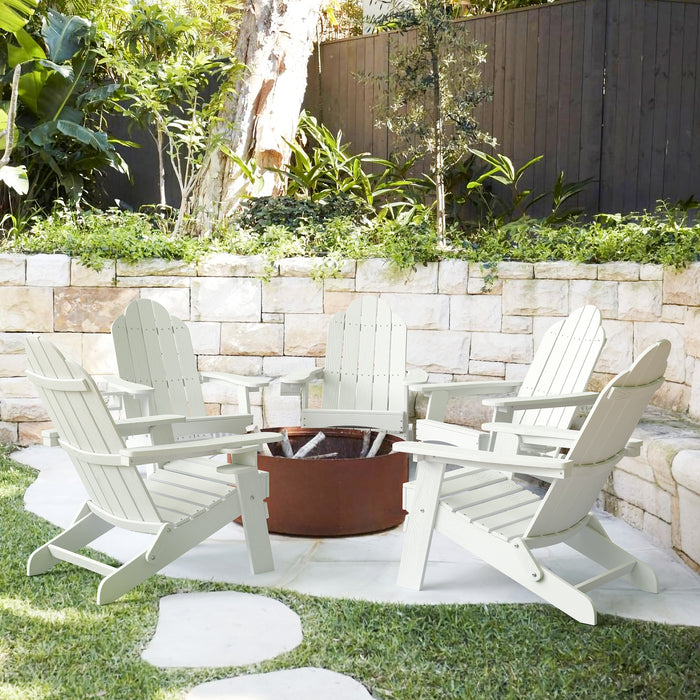 white folding adirandack chair with cup holder set of 5